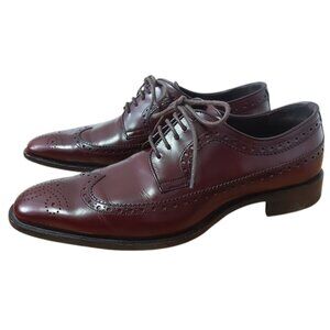 DSquared2  Men Burgundy Brogue Oxfords Size 40 EU Wingtip Claasic Dress Shoes